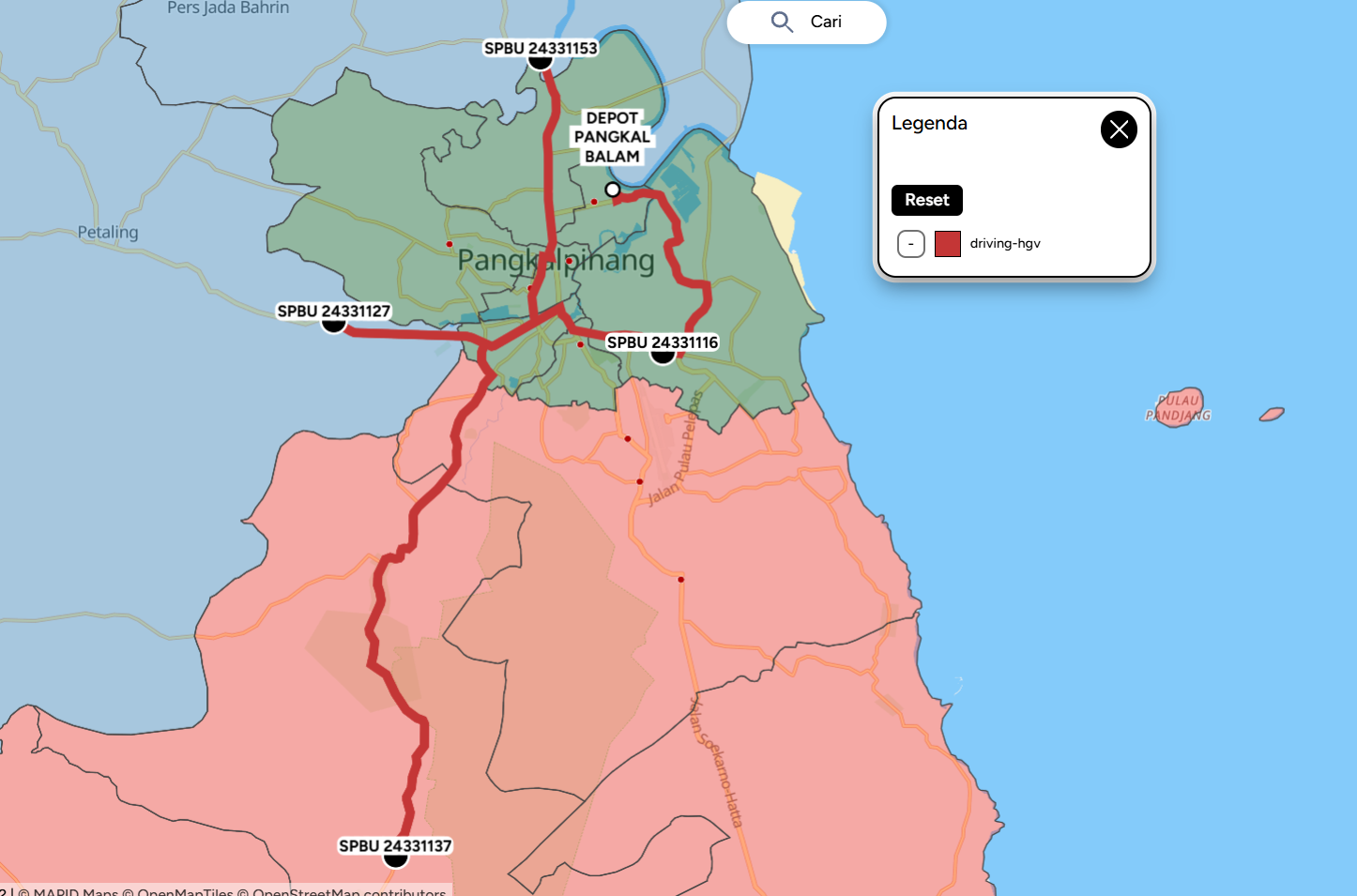 Gambar 5. Hasil Rute Optimal Distribusi BBM (Penyusun, 2026)