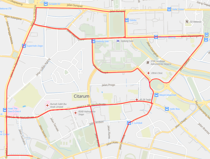 Peta Rute Angkutan Umum (Angkot) 