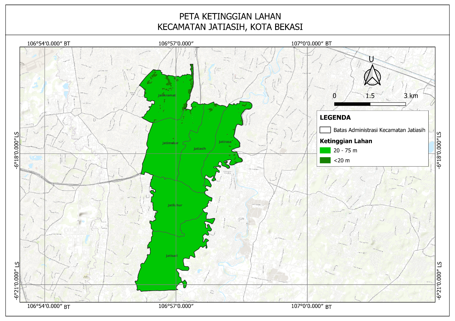 Peta Ketinggian Lahan
