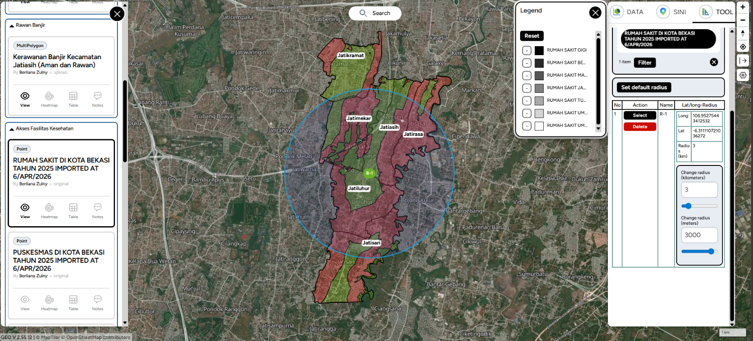 Rumah Sakit - Radius 3 km