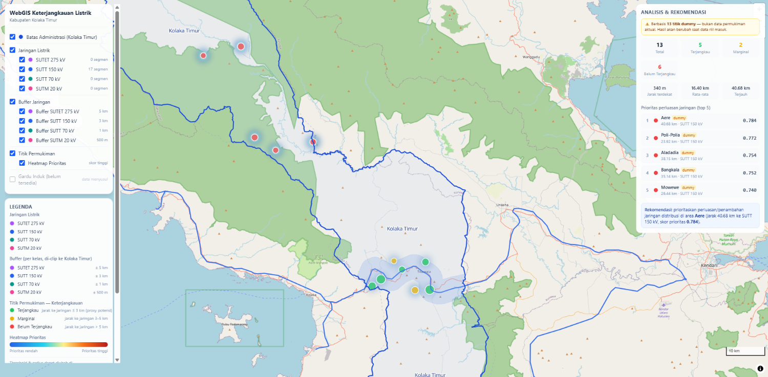 Webgis Keterjangkauan Listrik_Kabupatem Kolaka Timur