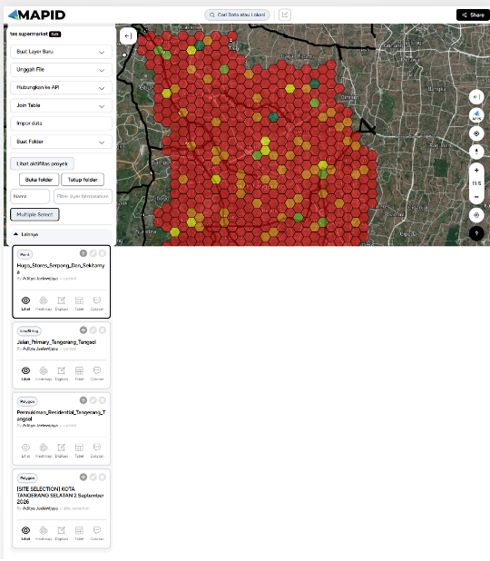 Gambar 1. Wilayah Studi dan Konfigurasi Layer Spasial pada Platform GEO MAPID (Sumber: Tangkapan Layar GEO MAPID, 2026)