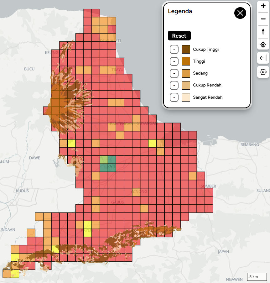 Analisis Kesesuaian dengan Potensi Longsor
