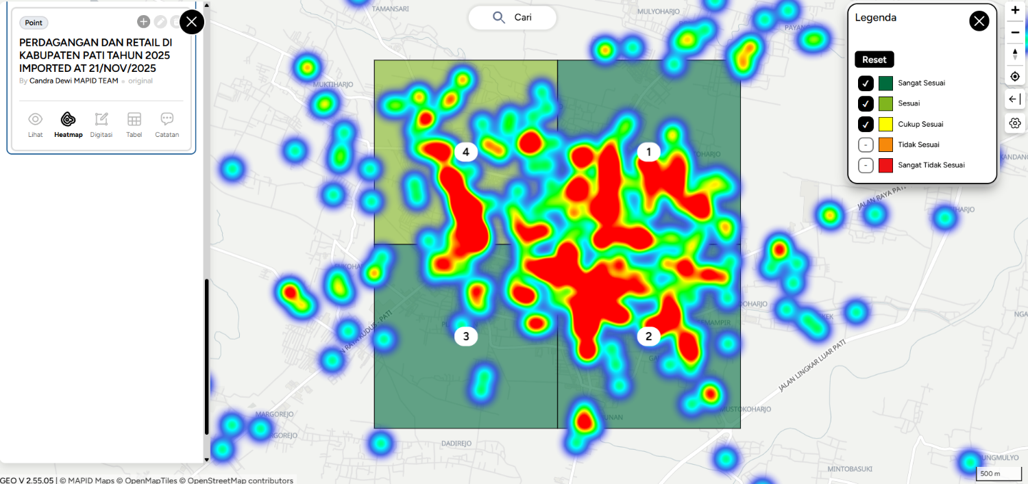 Kesesuaian dengan Heatmap POI Ritel