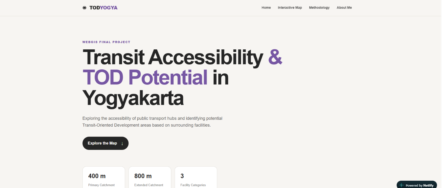 Analisis TOD Potensial Simpul Transportasi di Kota Yogyakarta dengan WebGIS Menggunakan Buffer 400m dan 800m