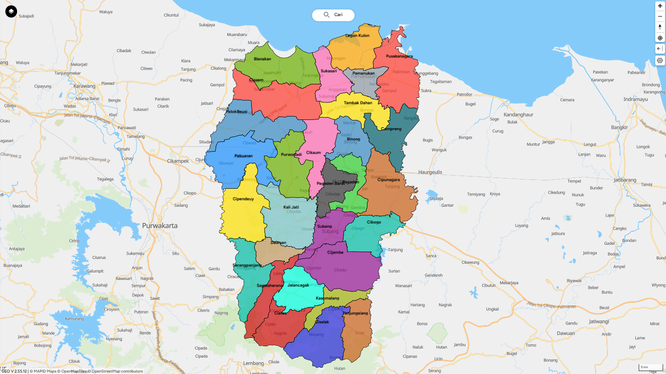 Peta Administrasi Kabupaten Subang