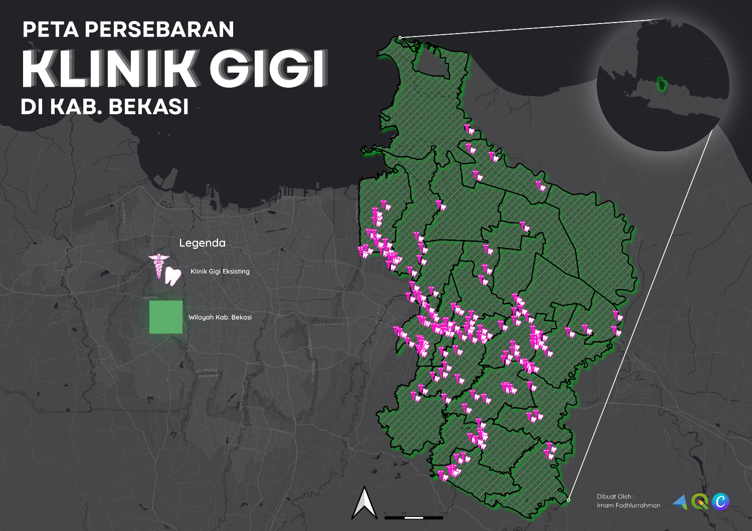 Gambar 1. Lokasi Eksisting Klinik Gigi di Kabupaten Bekasi