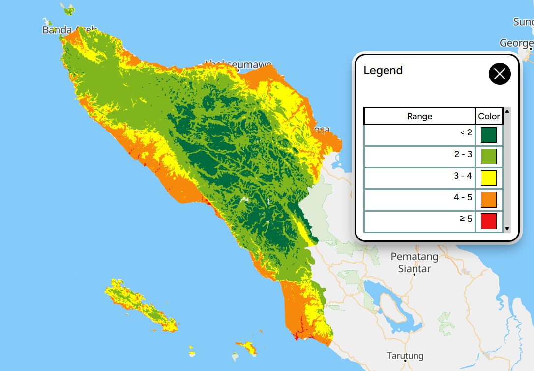 Peta kerawanan banjir di Aceh