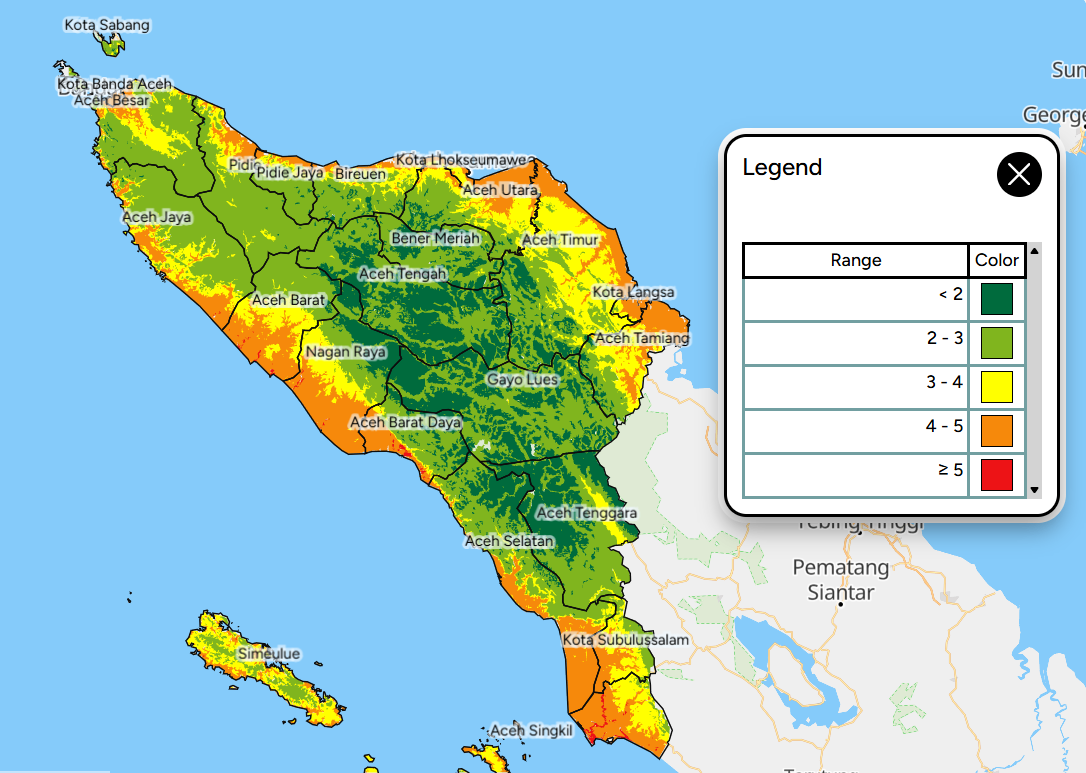 kerawanan banjir kabkota Aceh