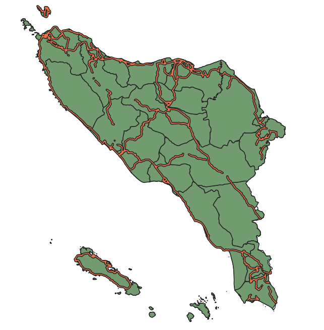 buffer jalan primer Aceh