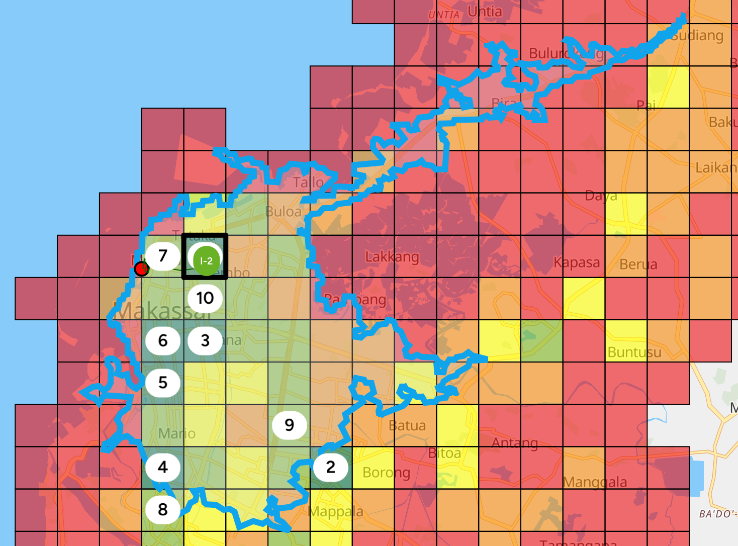 Isochrone Makassar