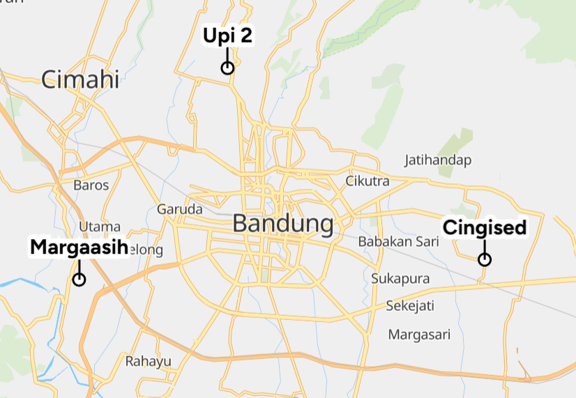 Tiga titik sampel cabang SGN di Bandung Raya